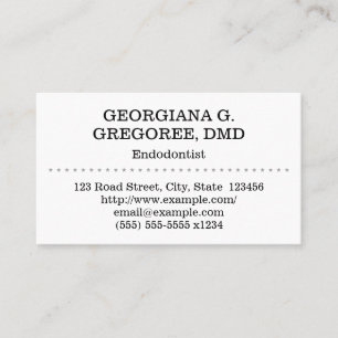Basic & Low-Key Endodontist Business Card