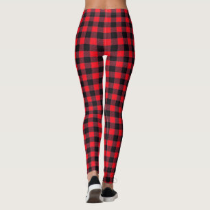 Basic Lumberjack Red and Black Buffalo Plaid Leggings