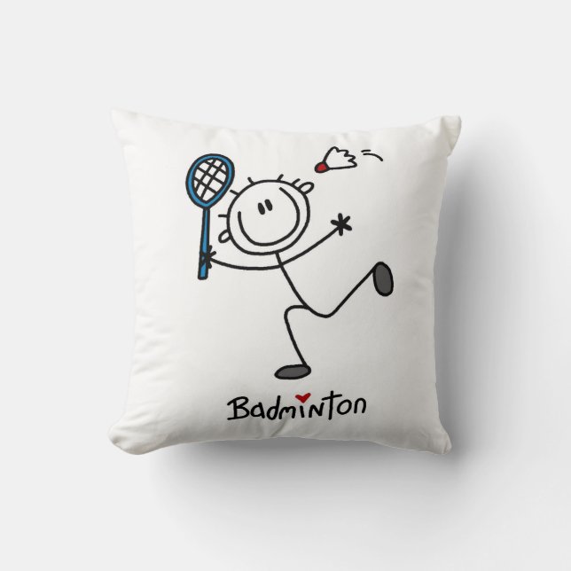 Basic Male Stick Figure Badminton Cushion (Front)