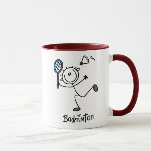 Basic Male Stick Figure Badminton Mug