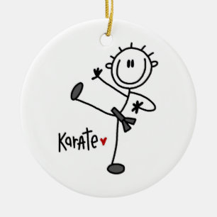 Basic Male Stick Figure Karate T-shirts and Gifts Ceramic Tree Decoration