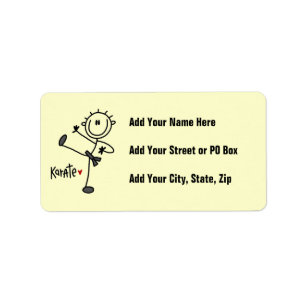 Basic Male Stick Figure Karate T-shirts and Gifts Label
