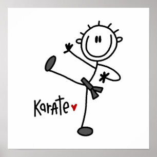 Basic Male Stick Figure Karate T-shirts and Gifts Poster