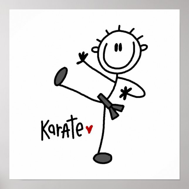 Basic Male Stick Figure Karate T-shirts and Gifts Poster (Front)