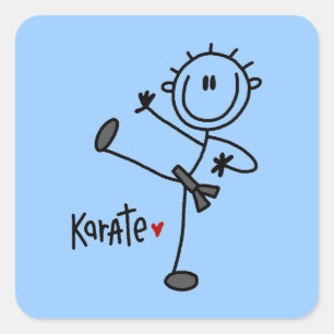 Basic Male Stick Figure Karate T-shirts and Gifts Square Sticker