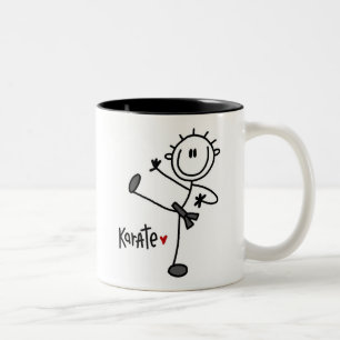 Basic Male Stick Figure Karate T-shirts and Gifts Two-Tone Coffee Mug