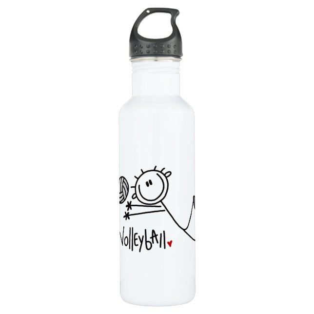 Basic Male Stick Figure Volleyball 710 Ml Water Bottle (Front)