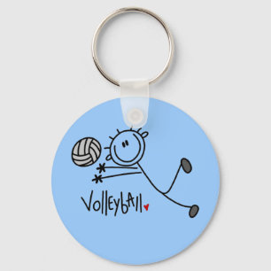 Basic Male Stick Figure Volleyball Key Ring
