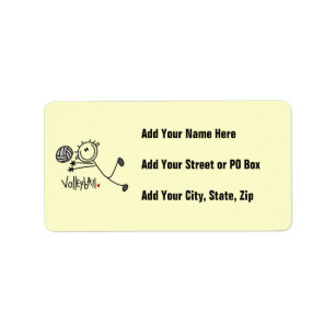 Basic Male Stick Figure Volleyball Label