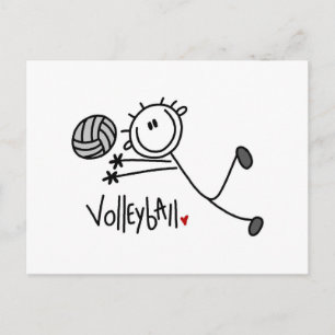 Basic Male Stick Figure Volleyball Postcard
