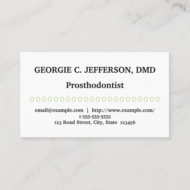 Basic & Minimal Prosthodontist Business Card (Front)