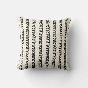 Basic minimalist lines simple curly wavy stroke cushion