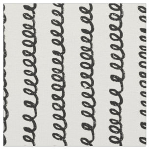 Basic minimalist lines simple curly wavy stroke fabric