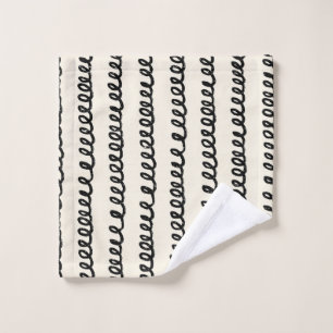 Basic minimalist lines simple curly wavy stroke wash cloth