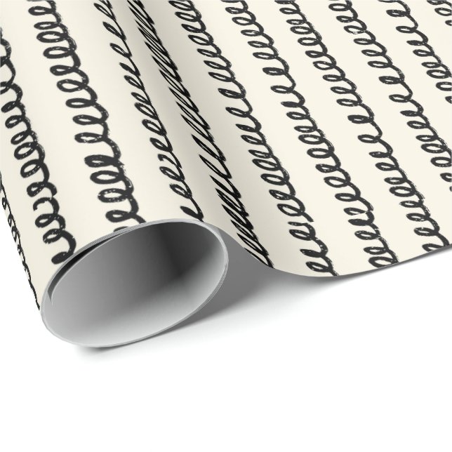 Basic minimalist lines simple curly wavy stroke wrapping paper (Roll Corner)