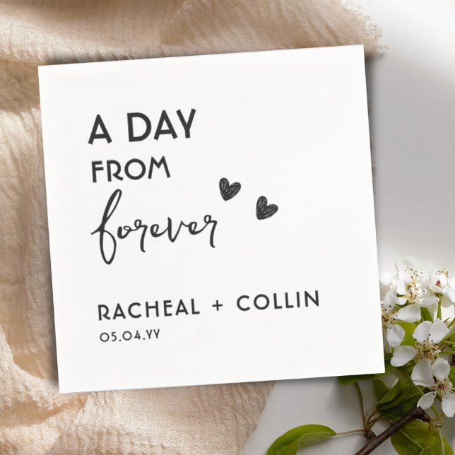 Basic Minimalist Simple Modern Rehearsal Dinner Napkin (A day from forever Wedding Rehearsal Party Napkin)