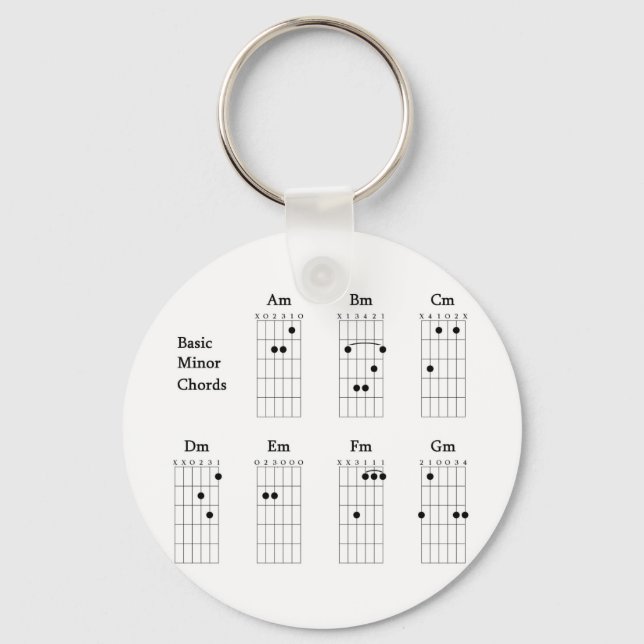 Basic Minor Chords Key Ring (Front)