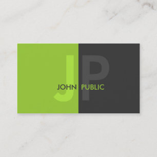 Basic Modern Two Colour Monogram Business Card