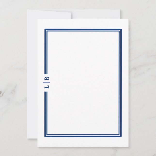 Basic Monogram #2 Flat Note Card (Front)