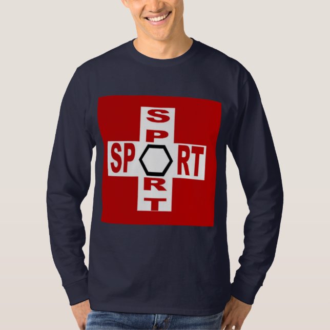 Basic navy blue T-shirt SWISS SPORT (Front)