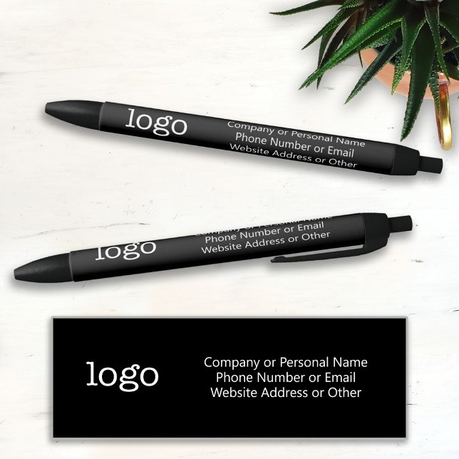 Basic Office Business Logo - 3 lines Text BLACK - Black Ink Pen (Creator Uploaded)