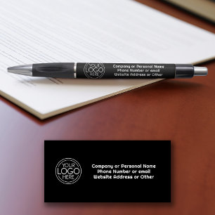 Basic Office Business Logo Contact Info Text Black