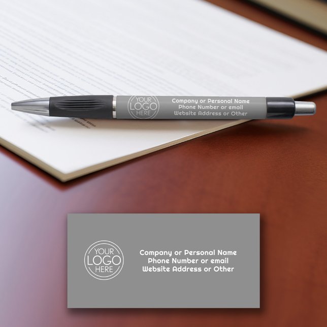 Basic Office Business Logo & Text CAN EDIT COLOR (Custom logo pens - Personalized Promotional products)