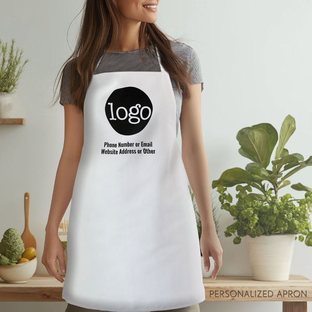 Basic Office Business Logo Text CAN EDIT colour Apron (Personalized Apron)