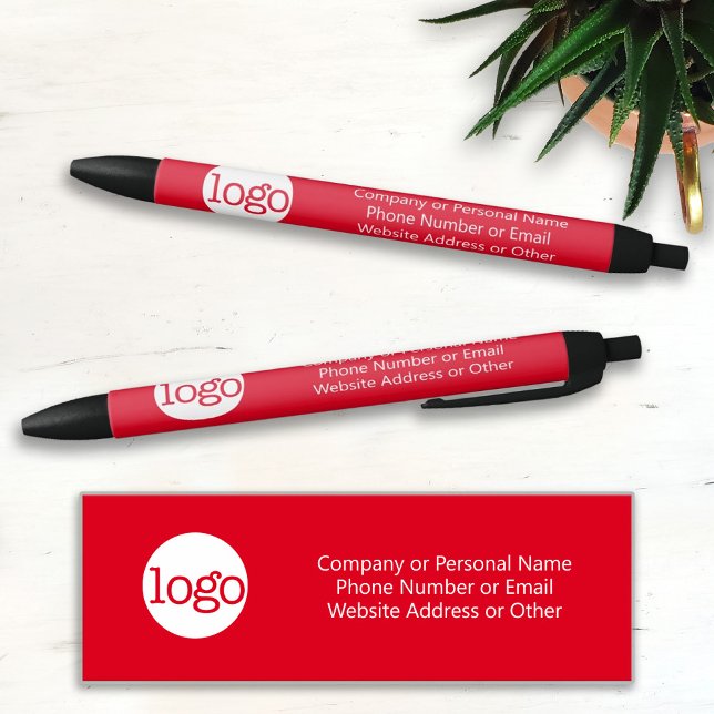 Basic Office Business Logo & Text CAN EDIT RED - Black Ink Pen (Creator Uploaded)