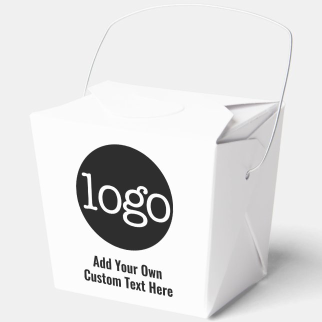 Basic Office Business Logo Text CAN EDIT white Favour Box (Front)