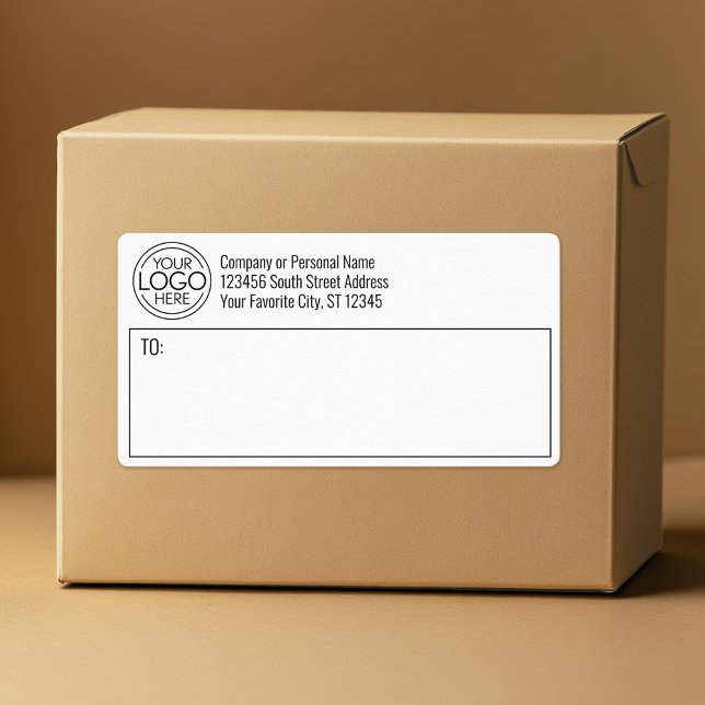 Basic Office Business Logo with area for shipping (Custom Box Label with Logo and Return address)