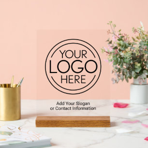 Basic Office Business Logo with Contact Info Acrylic Sign