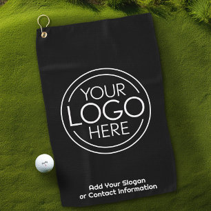 Basic Office Business Logo with Contact Info Golf Towel