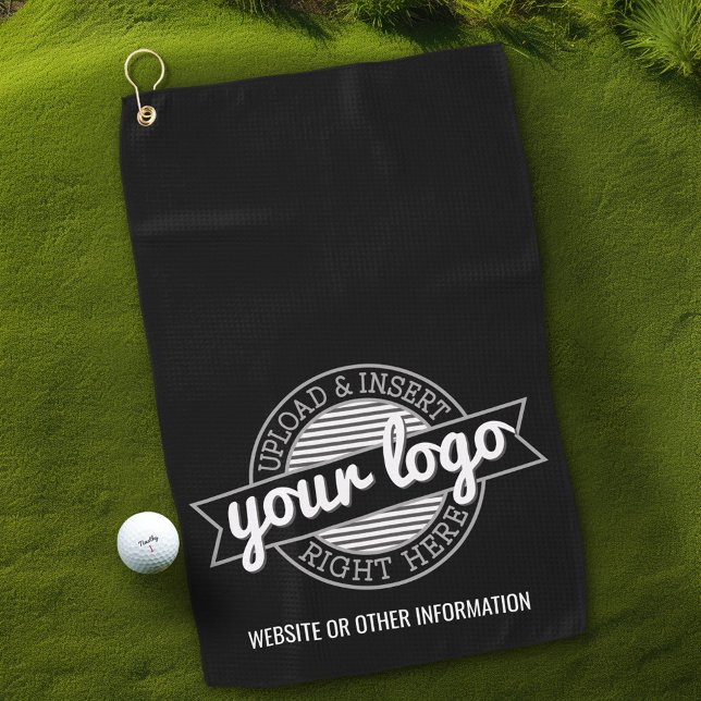 Basic Office Business Logo with Contact Info Golf Towel (Insert Your Logo for a Golf Promotional Product - Great for A Golf Tournament or Outdoor Event)
