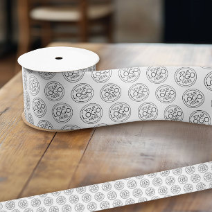 Basic Office Business Logo with Contact Info Satin Ribbon