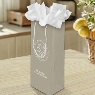 Basic Office Business Logo with Contact Info Wine Gift Bag