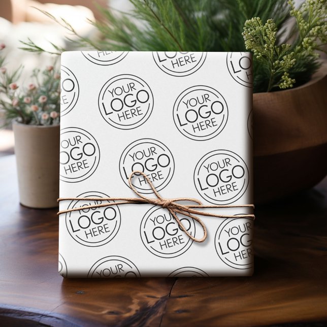 Basic Office Business Logo with Contact Info Wrapping Paper (Custom Wrapping Paper with Your Logo - Add Your Logo for a fun personalized gift paper!)