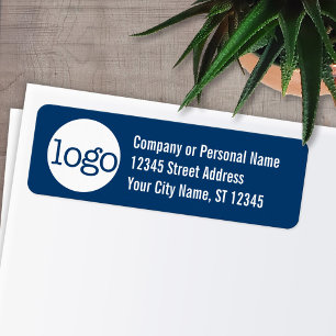 Basic Office or Business Address Label - Blue