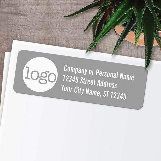 Basic Office or Business Address Label - Grey (Personalized Return Address Labels - Fun, modern fonts and logo)