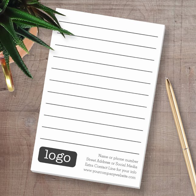 Basic Office or Business Logo Notes (Personalized Post-it notes - add your logo and other contact information)