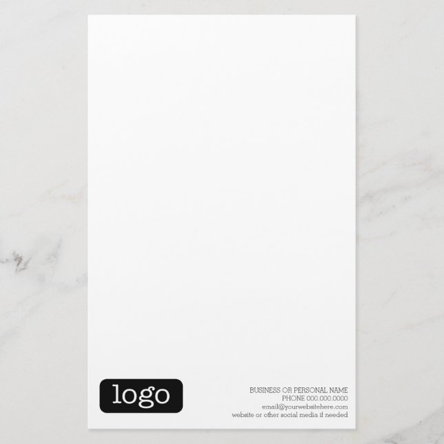 Basic Office or Business Logo Notes Stationery (Front)