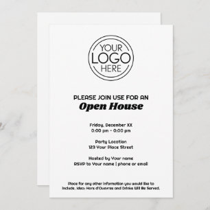 Basic Office or Business Logo Open House Invitation