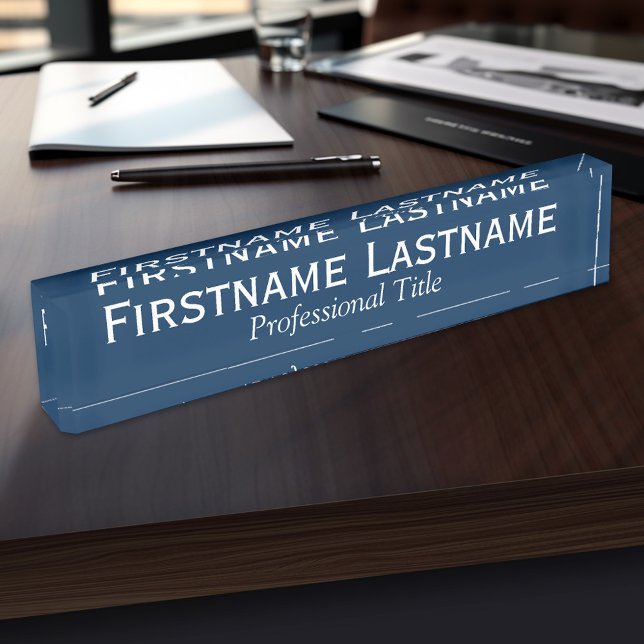 Basic Office Template with Executive Name & Title Nameplate (Personalized Name Plate for the Office, School or Home)