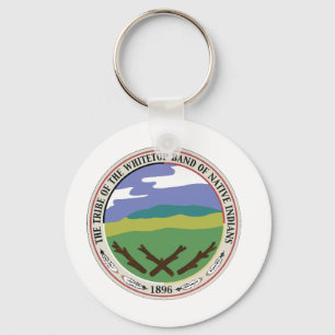 Basic One Sided Round Whitetop Seal Keychain