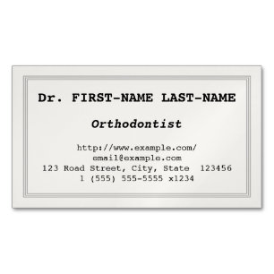Basic Orthodontist Magnetic Business Card