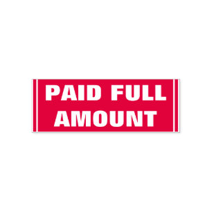 Basic "PAID FULL AMOUNT" Rubber Stamp