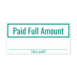 Basic "Paid Full Amount" Rubber Stamp