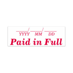 Basic "Paid in Full" Rubber Stamp