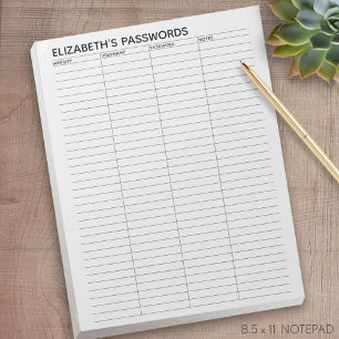Basic Password Tracker with Username and Notes