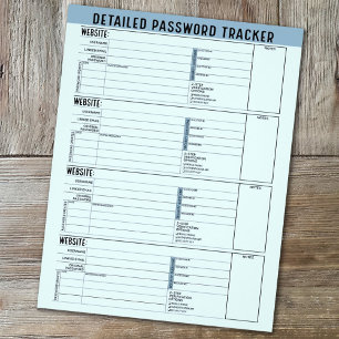 Basic Password Tracker with Username and Notes Flyer